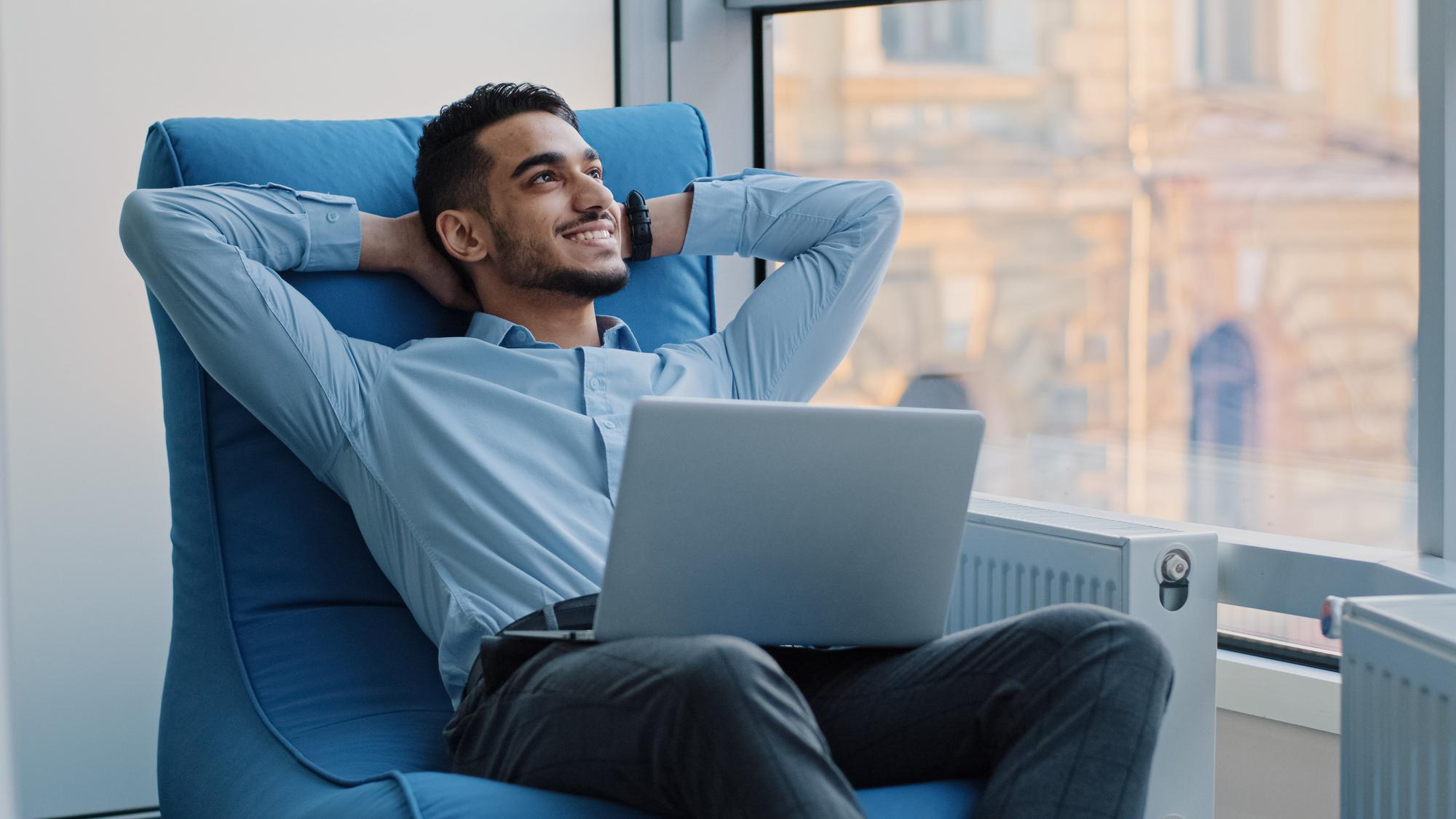 Businessman with peace of mind